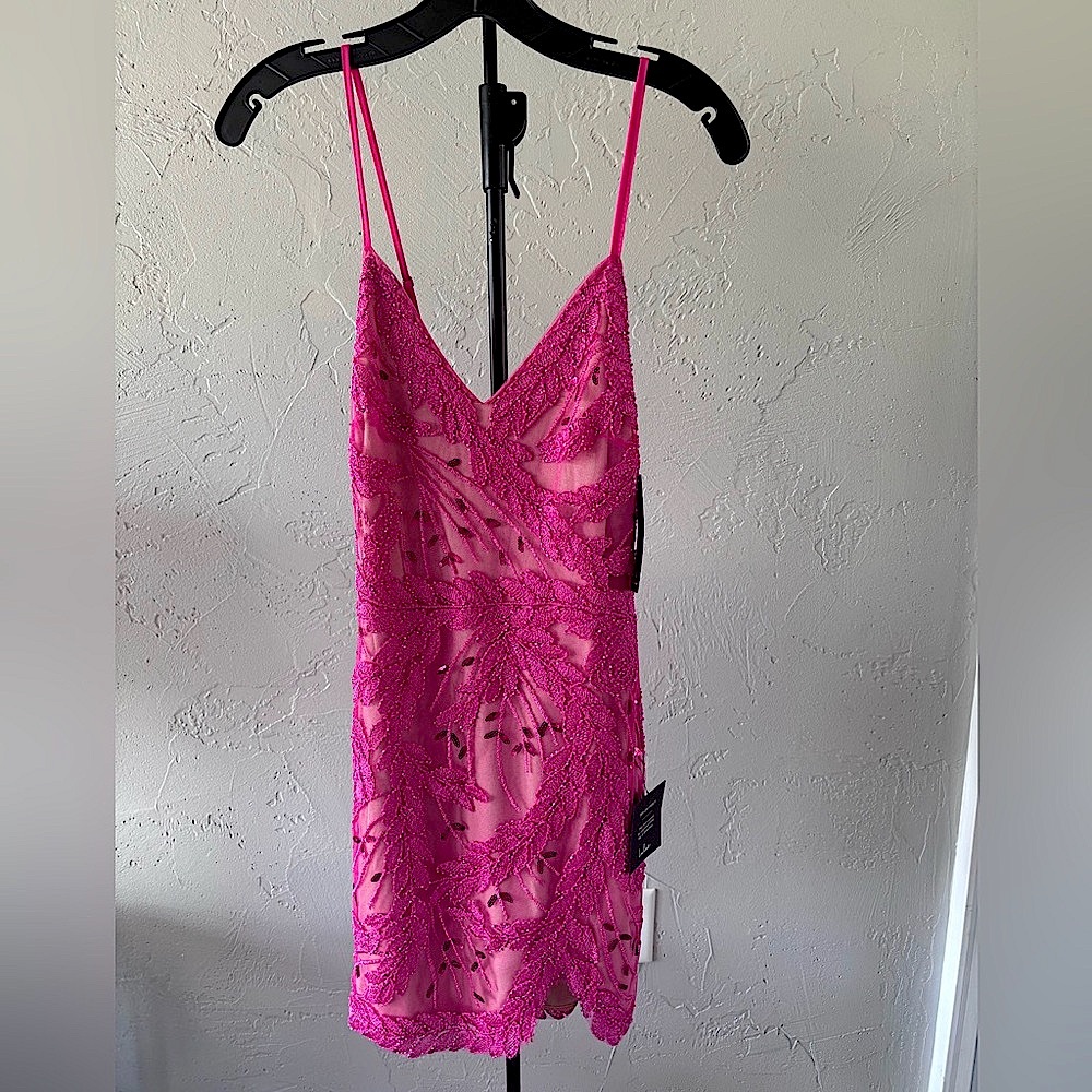 Lulu's Fuchsia Embroidered Dress